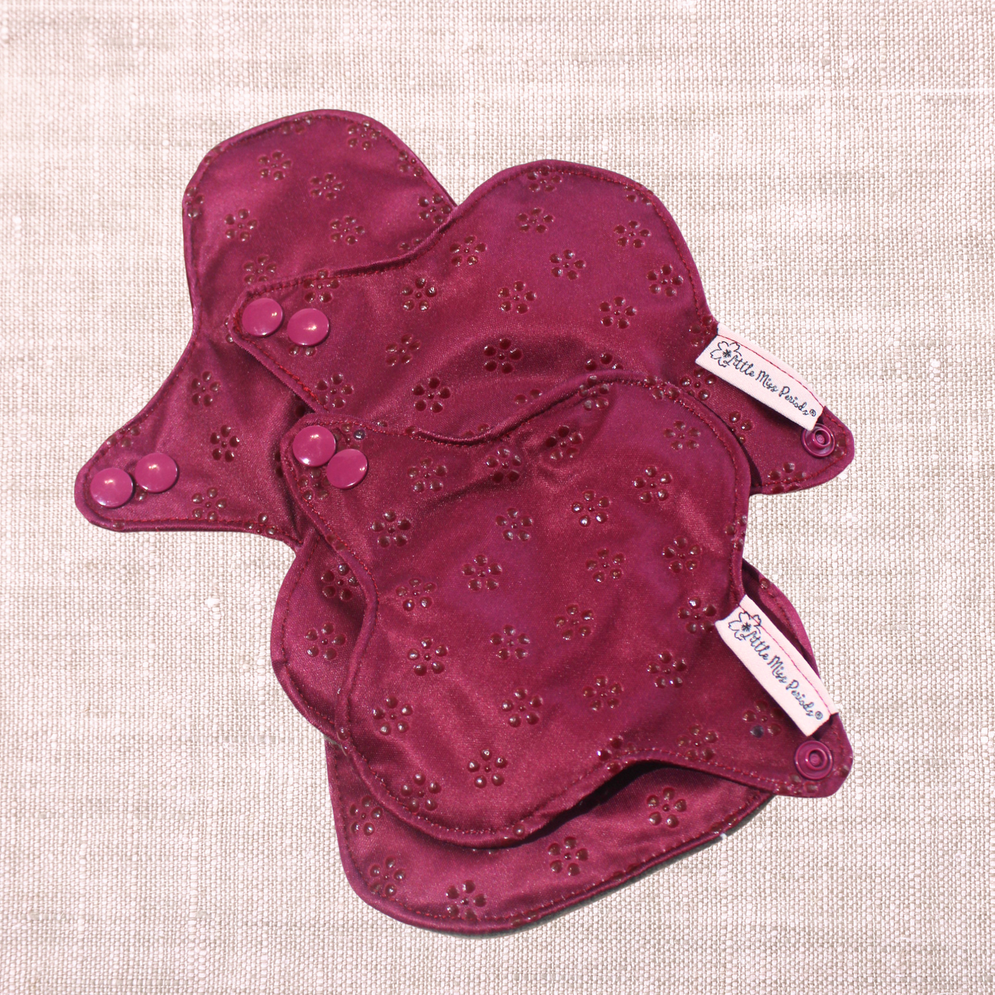Silicone Lined Active Maroon Re -usable pads