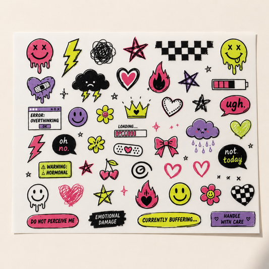 Iron On Purple & Green Stickers