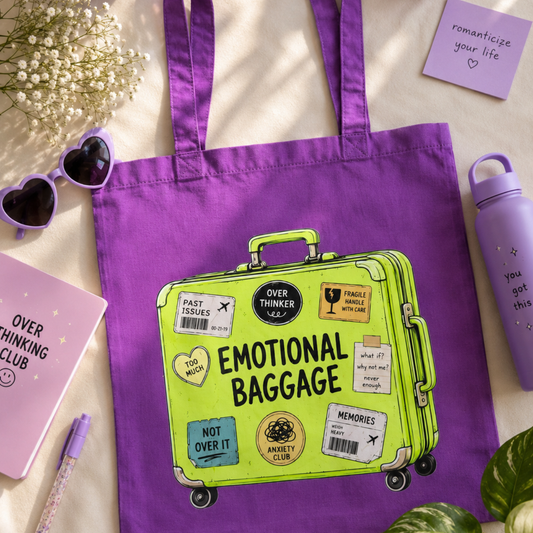Purple Emotional Baggage Tote Bag
