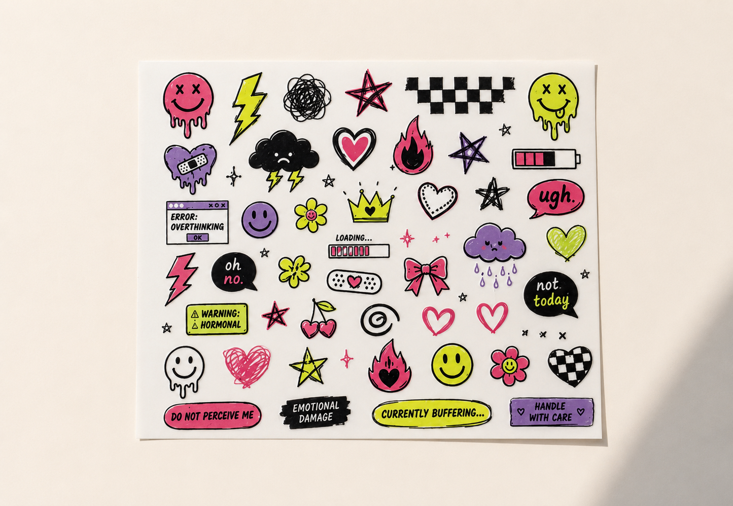 Iron On Purple & Green Stickers