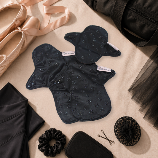 Silicone Lined Active Black Re -usable pads
