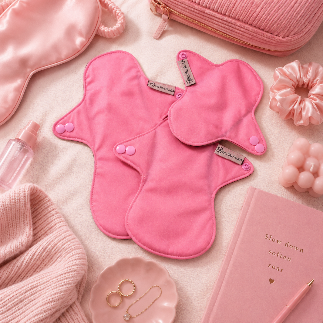 Pastel Pink Re -usable pads