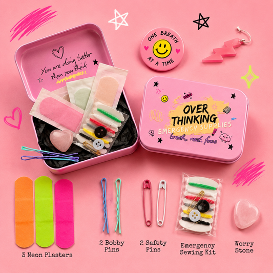 The Overthinking Supplies Pink Tin